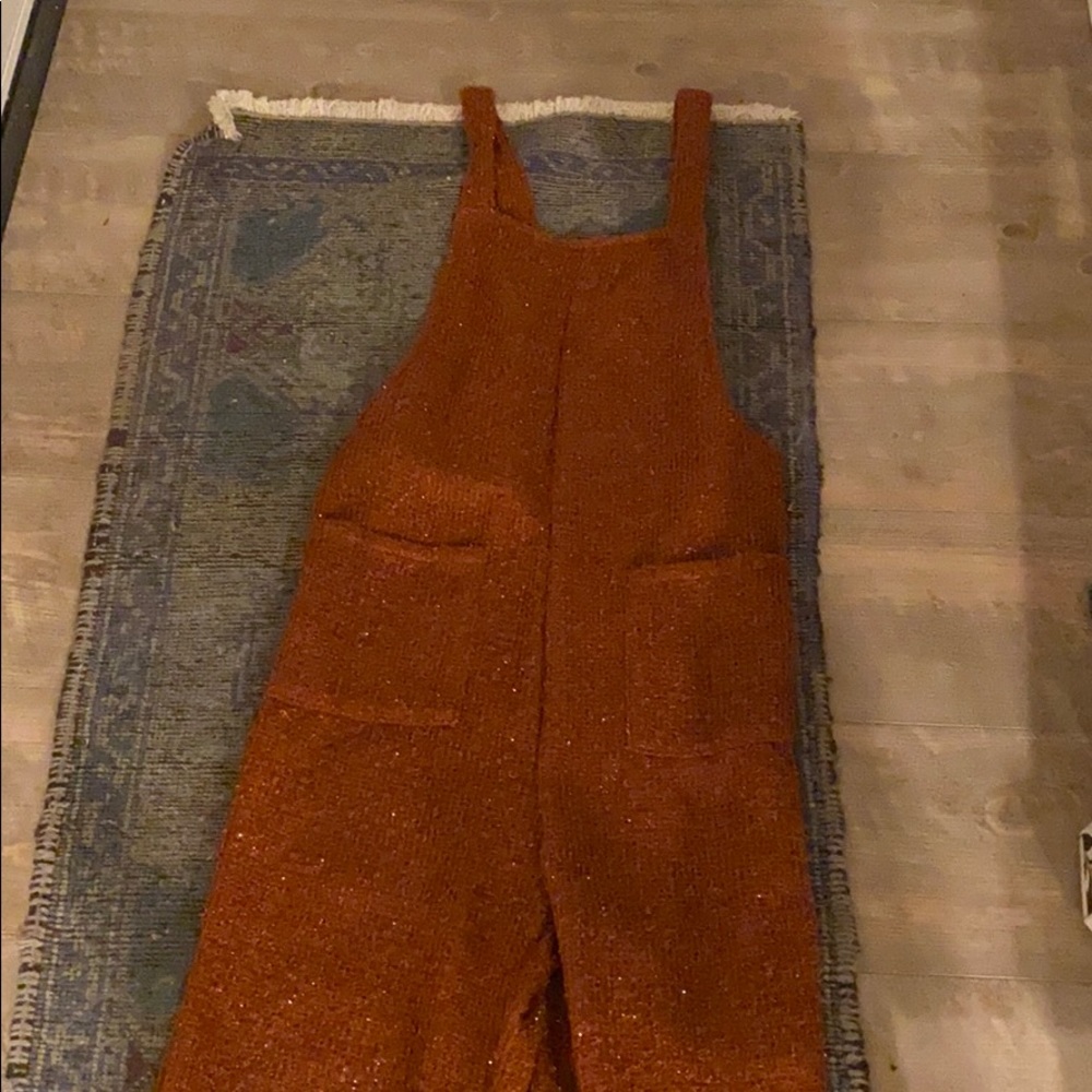 • Rust Orange Jumpsuit with Pockets • - Picture 5 of 8